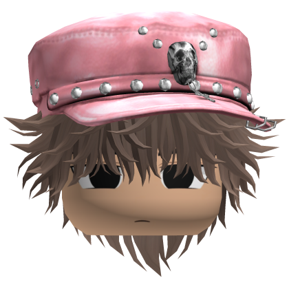 Fluffy Emo Pink Beret Y2K Boy Hair (Brown)