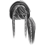 Scene Low Messy Ponytail (Black and White Piano)