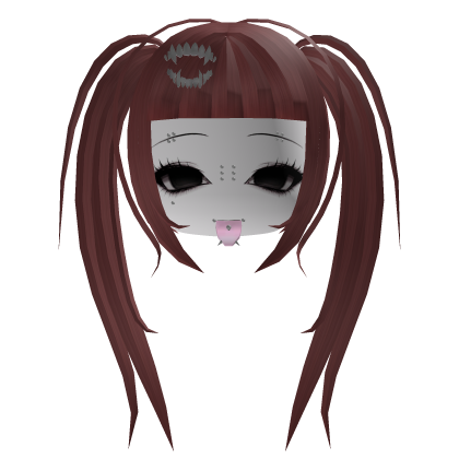 Emo Punk Piercings Girl Head | Red Roblox item