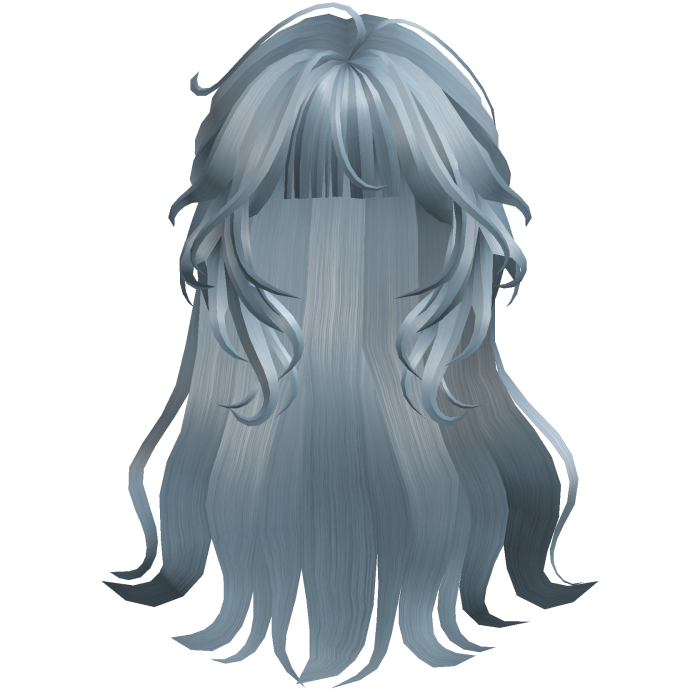 Long Curled Fringe Hair - Ice Blue