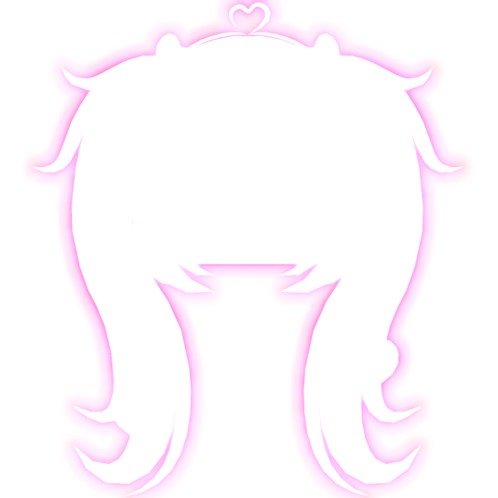 GLOWING EMISSIVE pink puppy girl hair hearts
