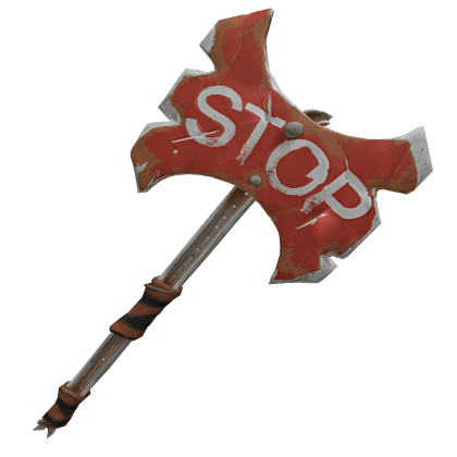 Apocalypse Stop Road Sign Axe - Rusty Edition