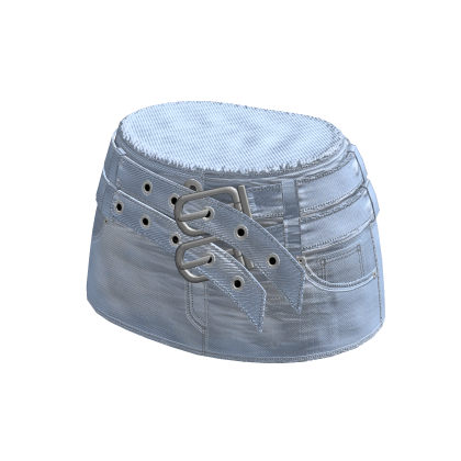 🍀Belt Denim Mini Skirt (Sky Blue) thumbnail