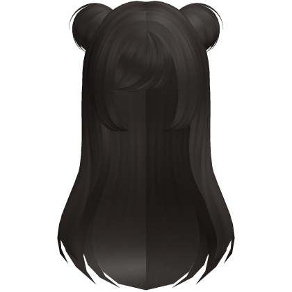adorable dark brown baby bun long hair Roblox item