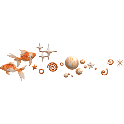 Frutiger Aero Orange Fish Bubbles Face Aura Blush