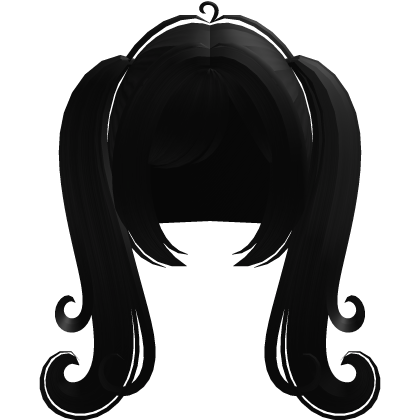 ♡ cute swirly curly pigtails in black  Roblox item
