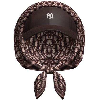 Dior Brown Bandana Headscarf with Hat Bundle
