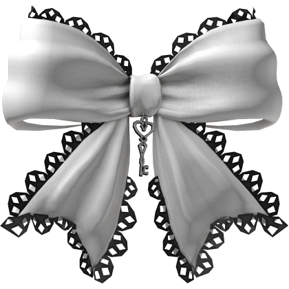 gothic lace heart key bow black & white Roblox item