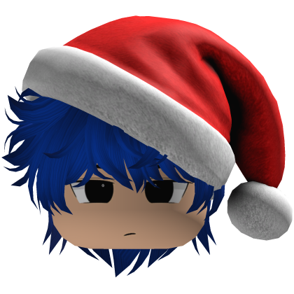 fluffy hair Christmas beret hat emo y2k (Blue)