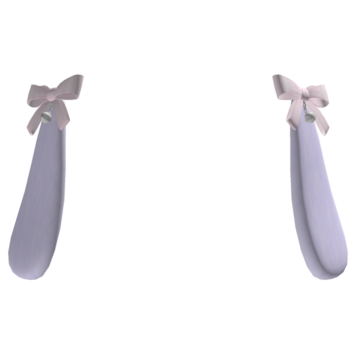 𖹭 delicate bunny ears with bows (Pastel Purple)