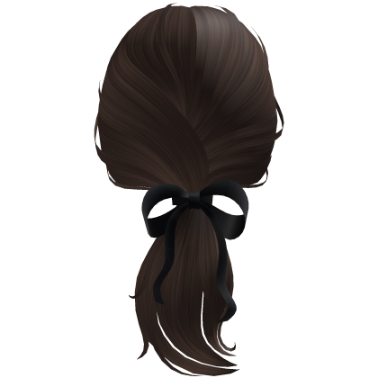 Low Elegant Ponytail w/ Bow (brown) Roblox item