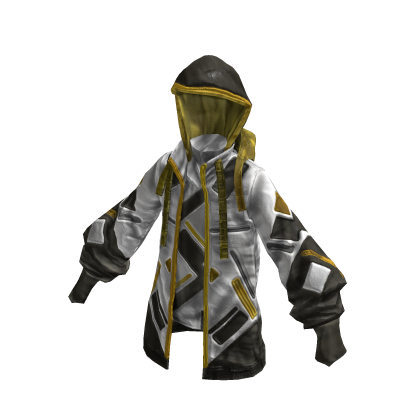 Sci-fi Hoodie | White & Yellow | Futuristic thumbnail