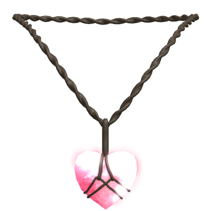 ♡ Glowing Pink Boho Heart Necklace (Emissive) 