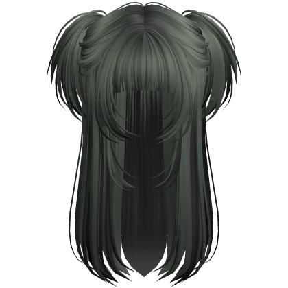 Vamp Long Straight Pigtails Green&black Roblox item