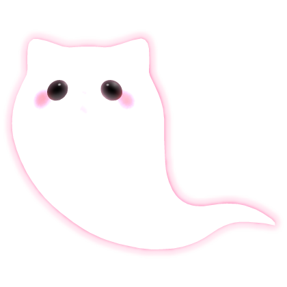 [Emissive] Cute Halloween Glowing Pink Ghost Cat