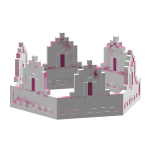 White Rose Pink Animated Glitch 8-Bit Crown