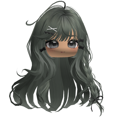 Shoujo Girl Braids w/ Bow Clips (Green) Roblox item
