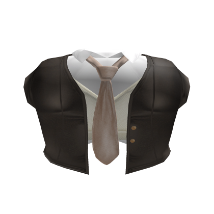 ♡ sweet brown with beige tie school girl uniform Roblox item