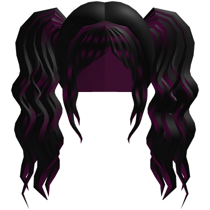 Cute Scene Gyaru Pigtails Long Wavy Black Purple