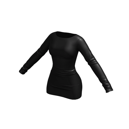 ☆ Black Leather Long Sleeve Mini Dress thumbnail