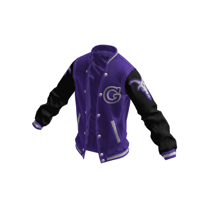 College Jacket | Purple White Black thumbnail