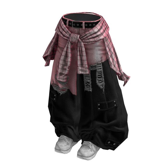 Patchwork Grunge Semi-Ripped DenimTears(PinkBlack)