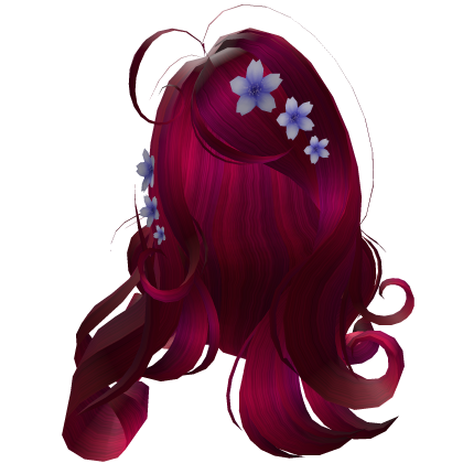 Anime Korean-Pop Flower Wavy Red Pink Hair thumbnail