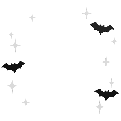 ︵‧˚♡ black bat vamp sparkle halloween face aura Roblox item