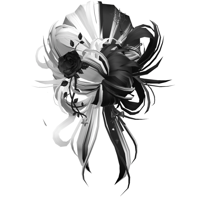 Gothic Messy Rose Thorn Bun (White&Black)