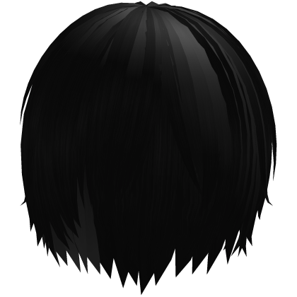 melancholic emo anime moe soft boy hair black Roblox item