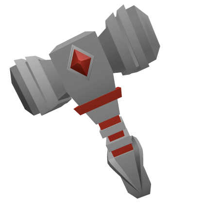 Roblox Item Red and Silver Luxury Hammer