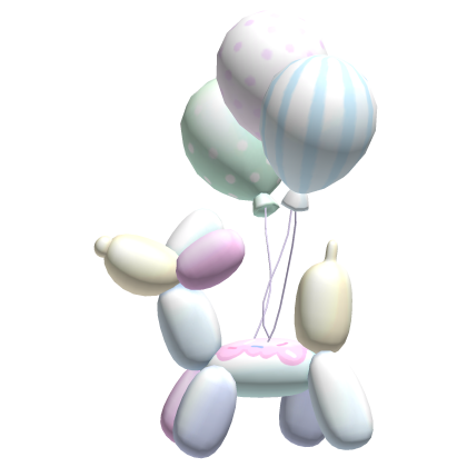 ♡ Cute kawaii colorful decora jester balloons dog
