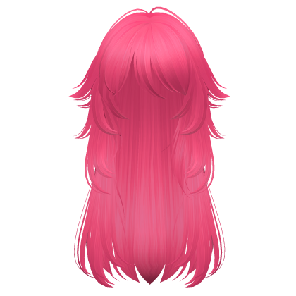 long fluffy anime hair with tufts (hot pink)