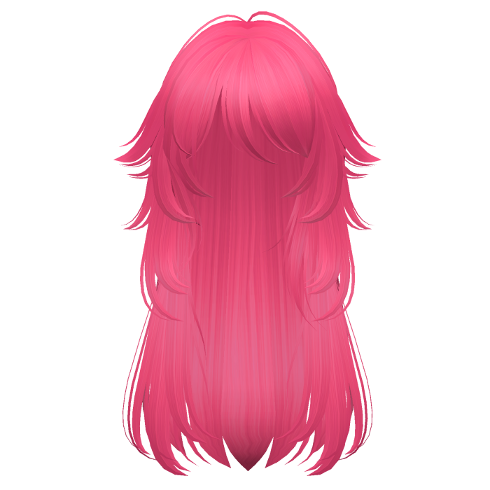 long fluffy anime hair with tufts (hot pink)