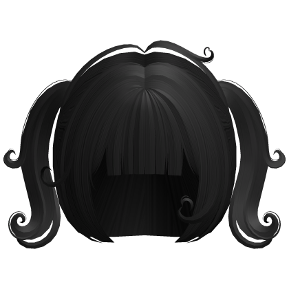 ♡ ꒰ cute swirly curly baby pigtails in black Roblox item