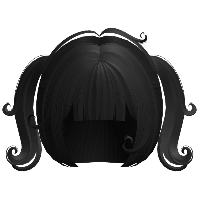 ♡ ꒰ cute swirly curly baby pigtails in black