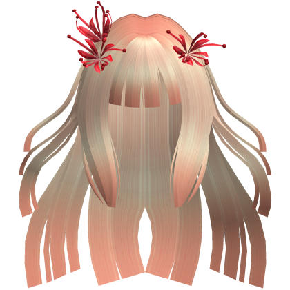 Pink Blonde Long Windy Hime Hair w/ Spider Lily