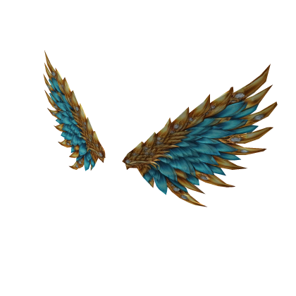 Golden turquoise Wings small Roblox item