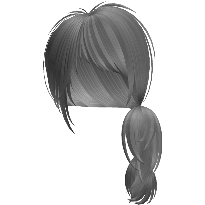 Emo Choppy Razor Cut Side Ponytail (Gray)