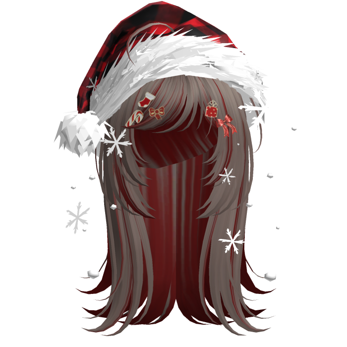 Cute Christmas Straight Hair (Milktea&Red)