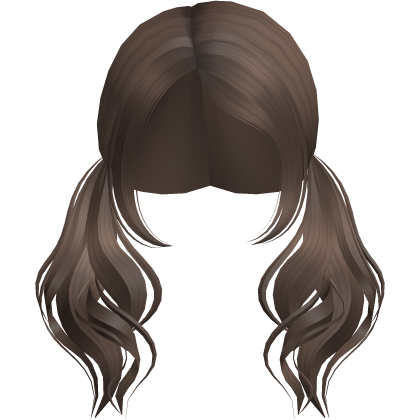 babydoll low wavy pigtails in brown