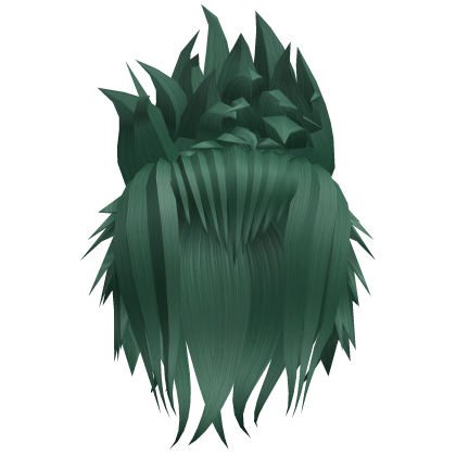 Messy Spiky Anime Updo Hair (Green)