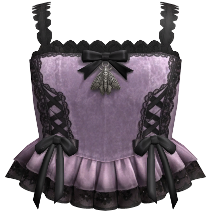 Lilac Black Lace Corset Top