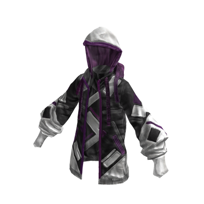 Sci-fi Hoodie | Black & Purple | Futuristic thumbnail