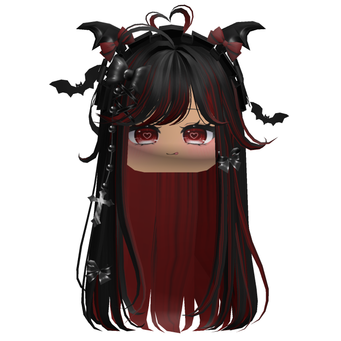 Vamp Straight  Hair w/Headband (Black&Red)