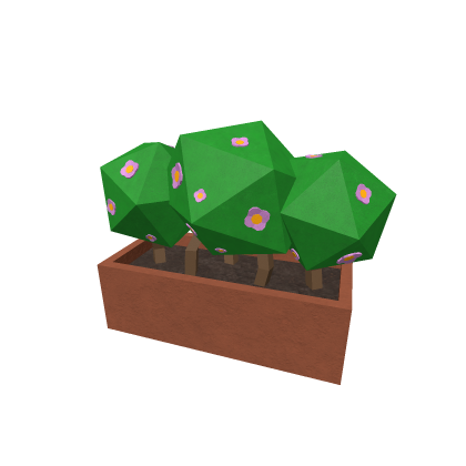 Rectangle Planter - Bush Flower Pink