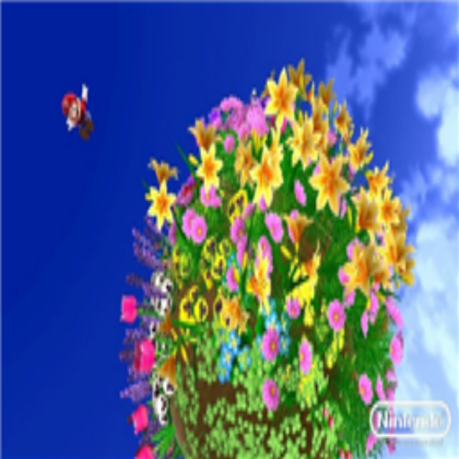 SMG2 Mario landing on a flower planet Roblox decal