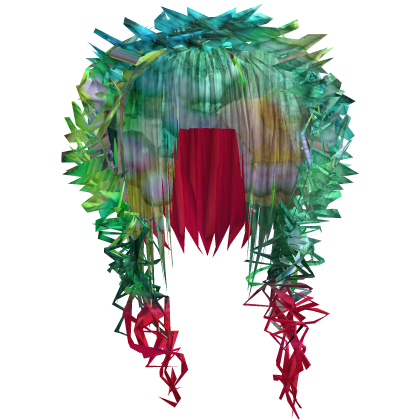 curly teased scene hair moss red dip dye splibiki
