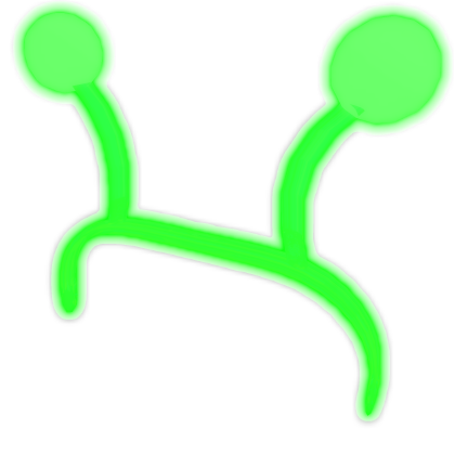 [EMISSIVE] Glowing Cute Green Alien Headband