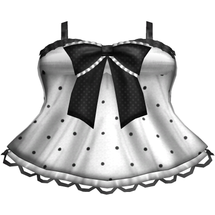 gothic emo white ruffle polka dot lace dress Roblox item